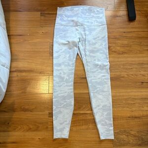lululemon athletica size 12 Light Gray Camo High-Rise Leggings